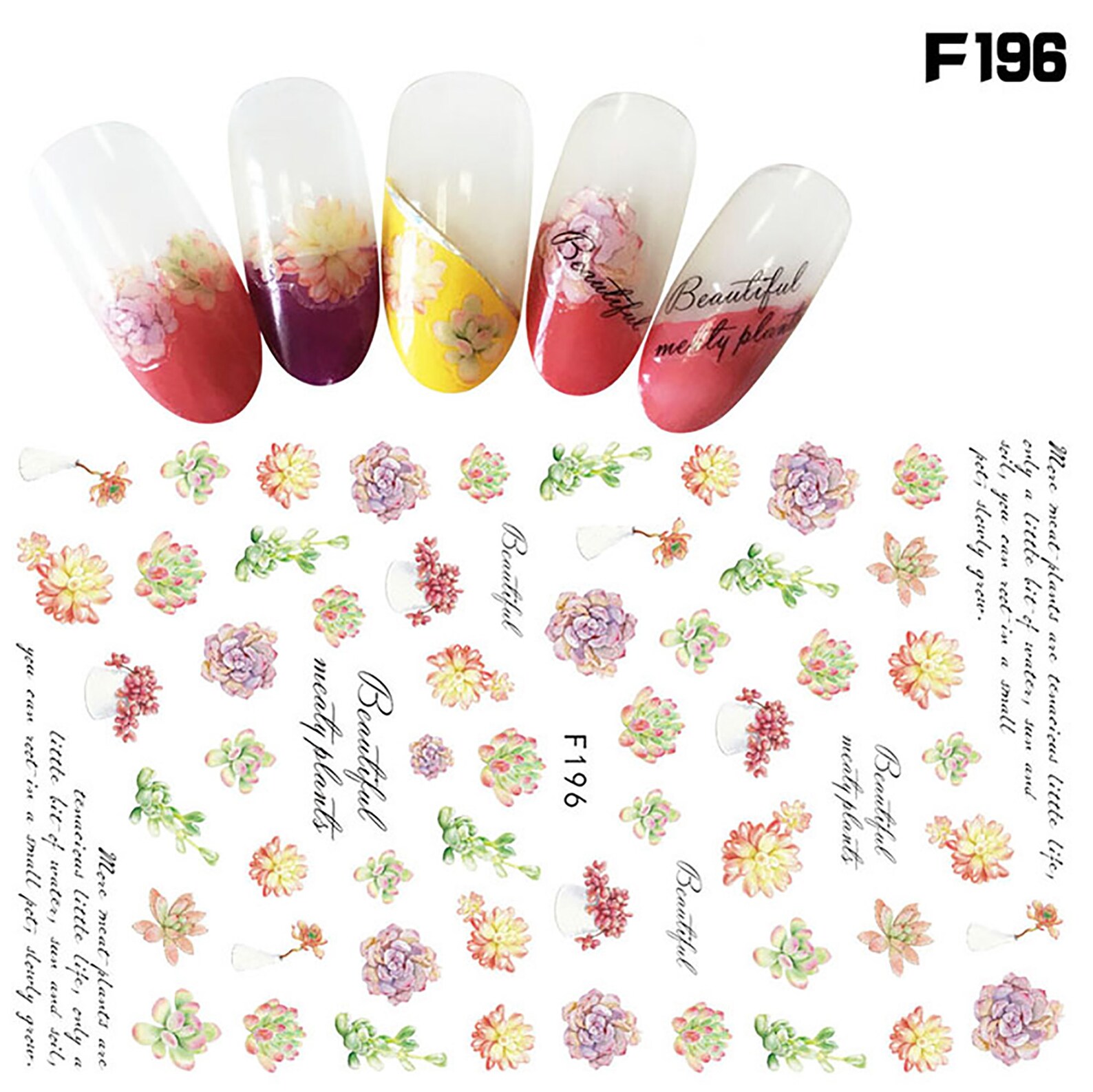 Ink Flower 3D Nail Sticker Nail Water StickerNail Etsy