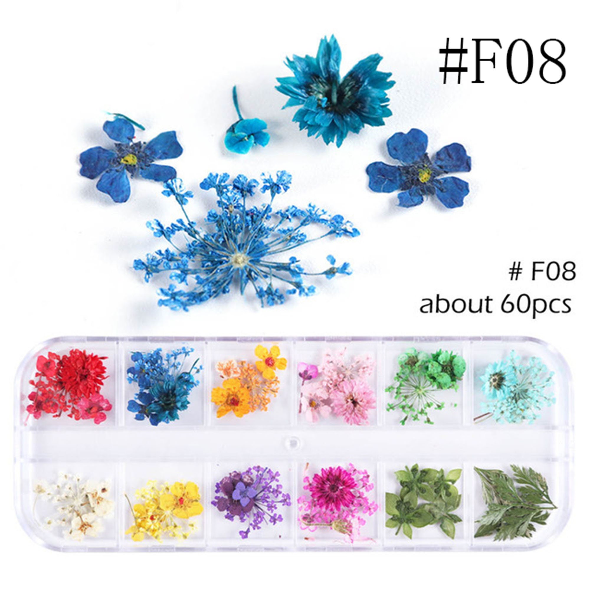 1box Mixed Dried Flowers Nail Natural Dried Flower Nail Art. Etsy