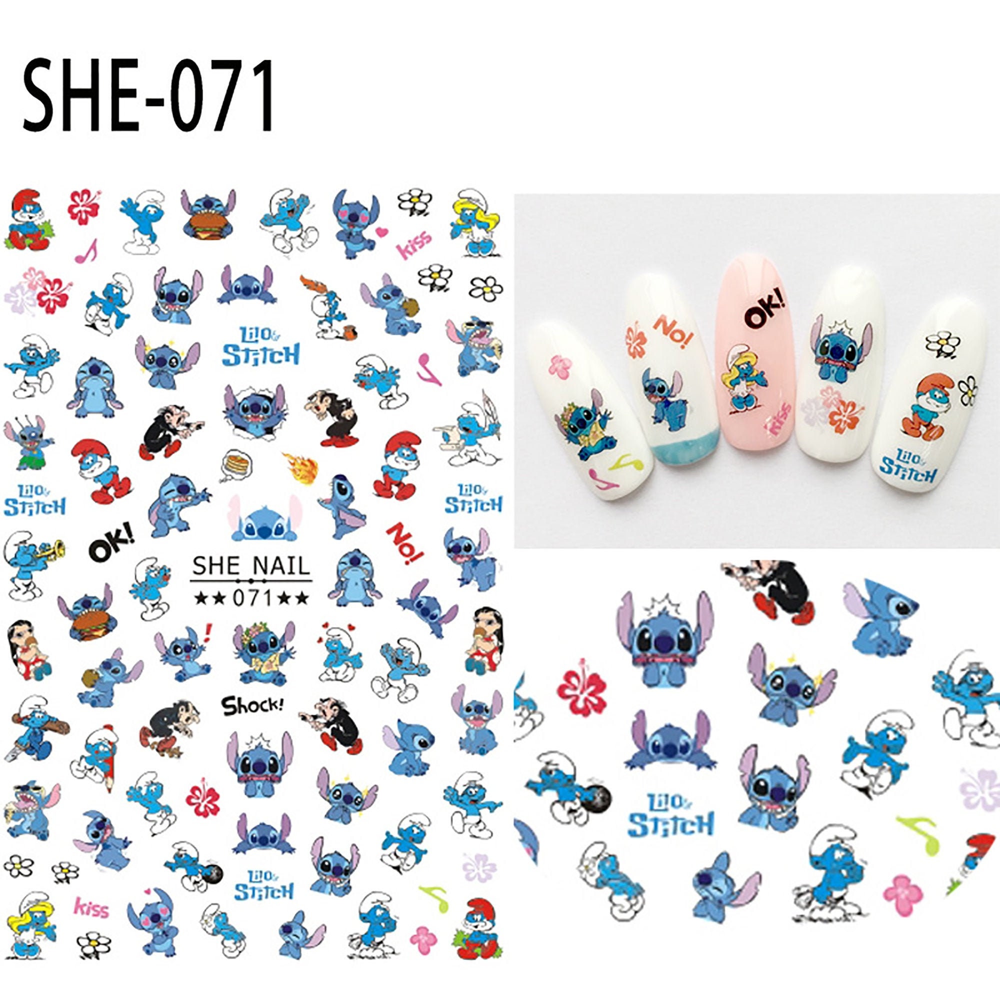 5pcs Cute Cartoon Nail Art Stickers Nail Decals | Etsy