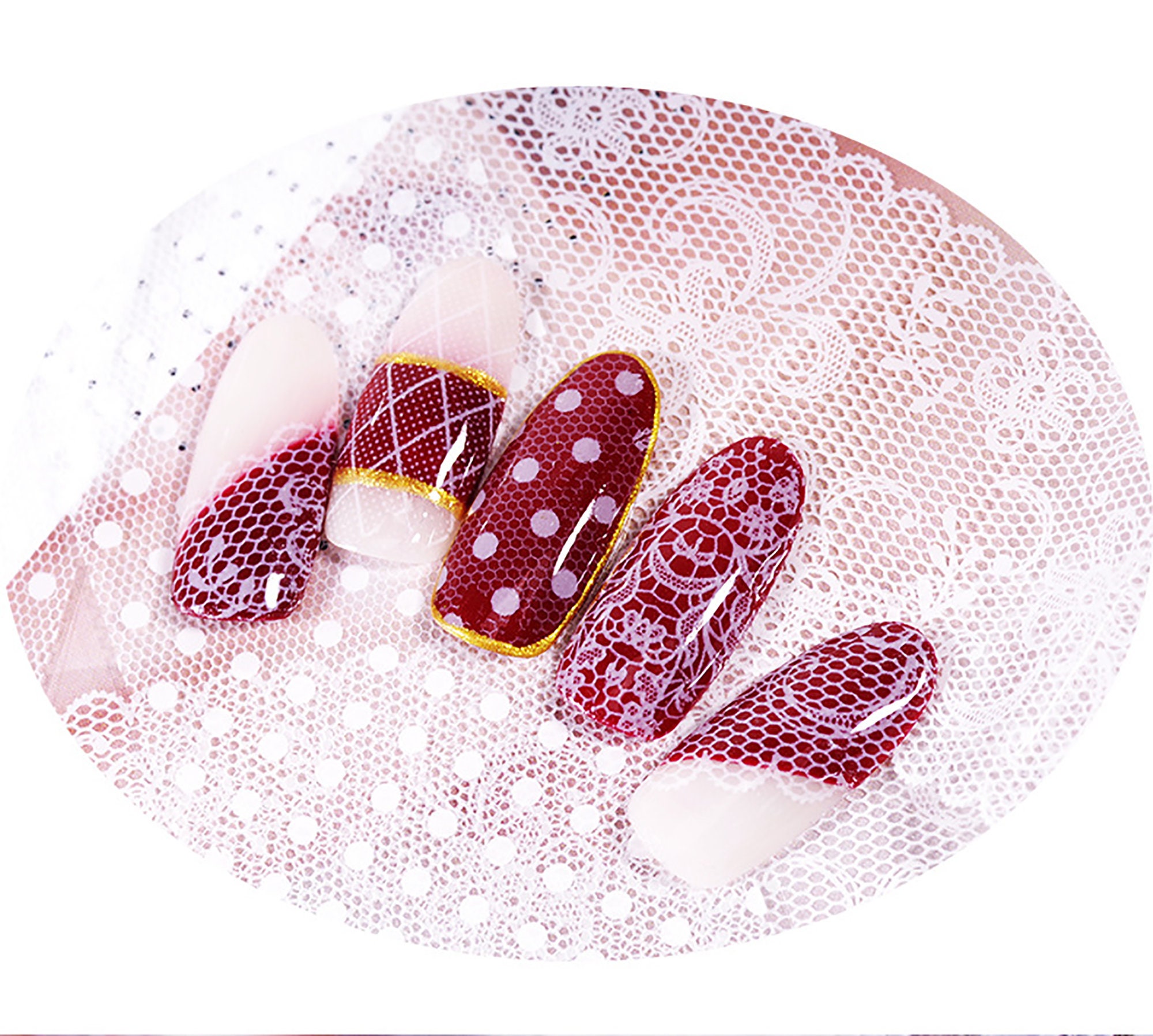 16 Style Nail Sticker Black White Lace Sticker Transfer Etsy