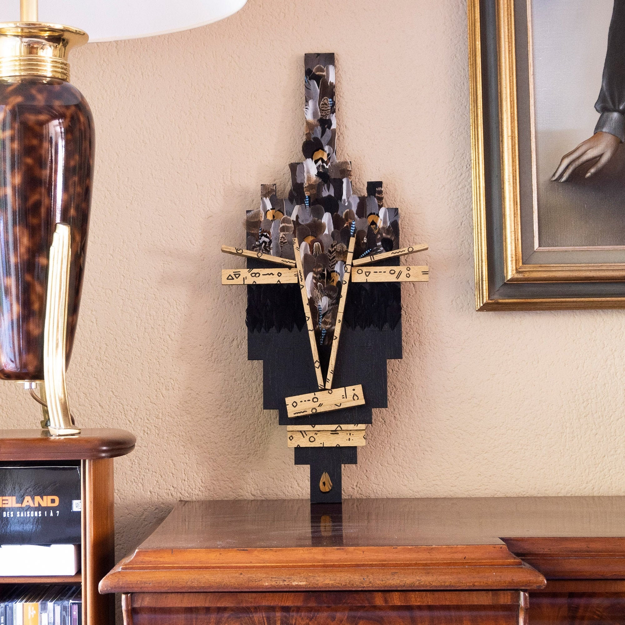 Décoration Murale en Bois Colorée, Une Pièce Unique Fait Main Qui Réveillera Votre Décoration Intéri