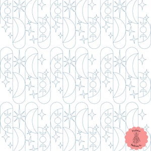 Celestial Sky Digital Edge-to-Edge Quilting Pattern for Longarm Quilting
