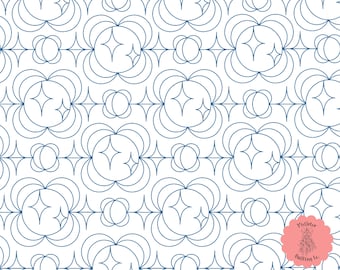 Moon Flower Digital Edge-to-Edge Quilting Pattern for Longarm Quilting