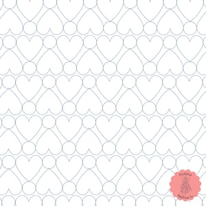 Bouncing Hearts Digital Edge-to-Edge Quilting Pattern for Longarm Quilting
