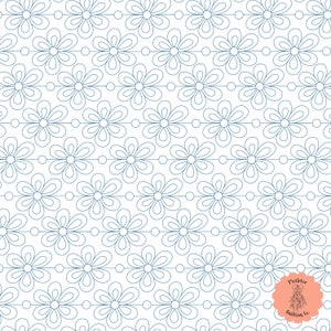 Funky Bloemen Digitale Edge-to-Edge Quilting Patroon voor Longarm Quilting