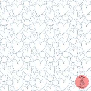 Champagne Hearts Digital Edge-to-Edge Quilting Pattern for Longarm Quilting