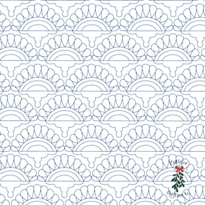 Peacock Feathers Digital Edge-to-Edge Quilting Pattern for Longarm Quilting
