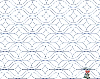 Ripple 1 & 2 Digital Edge-to-Edge Quilting Pattern for Longarm Quilting