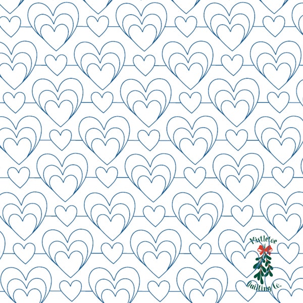 Grinchy Heart Digital Edge-to-Edge Quilting Pattern for Longarm Quilting