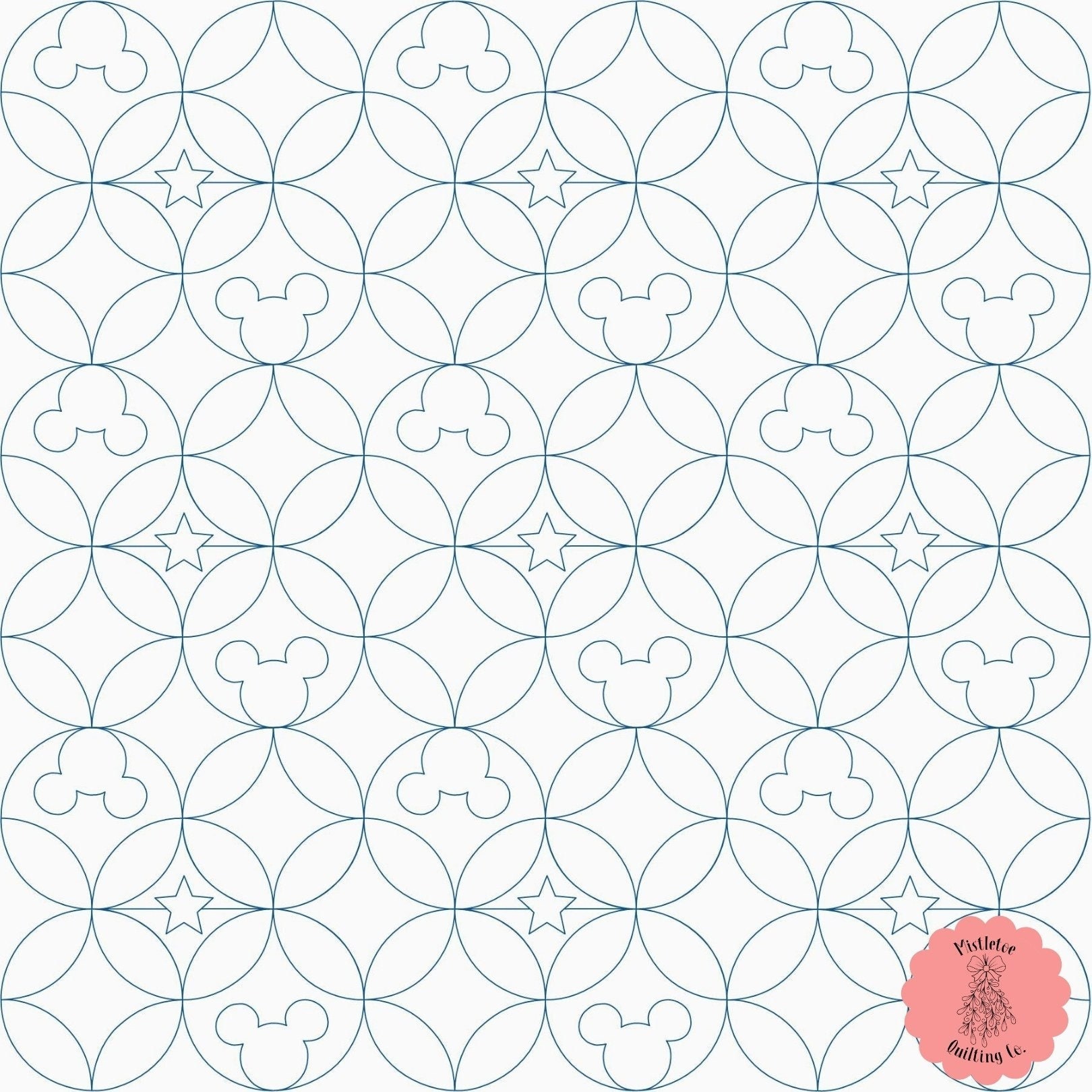 Magic Mouse Digital Edge-to-Edge Quilting Pattern for Longarm Quilting