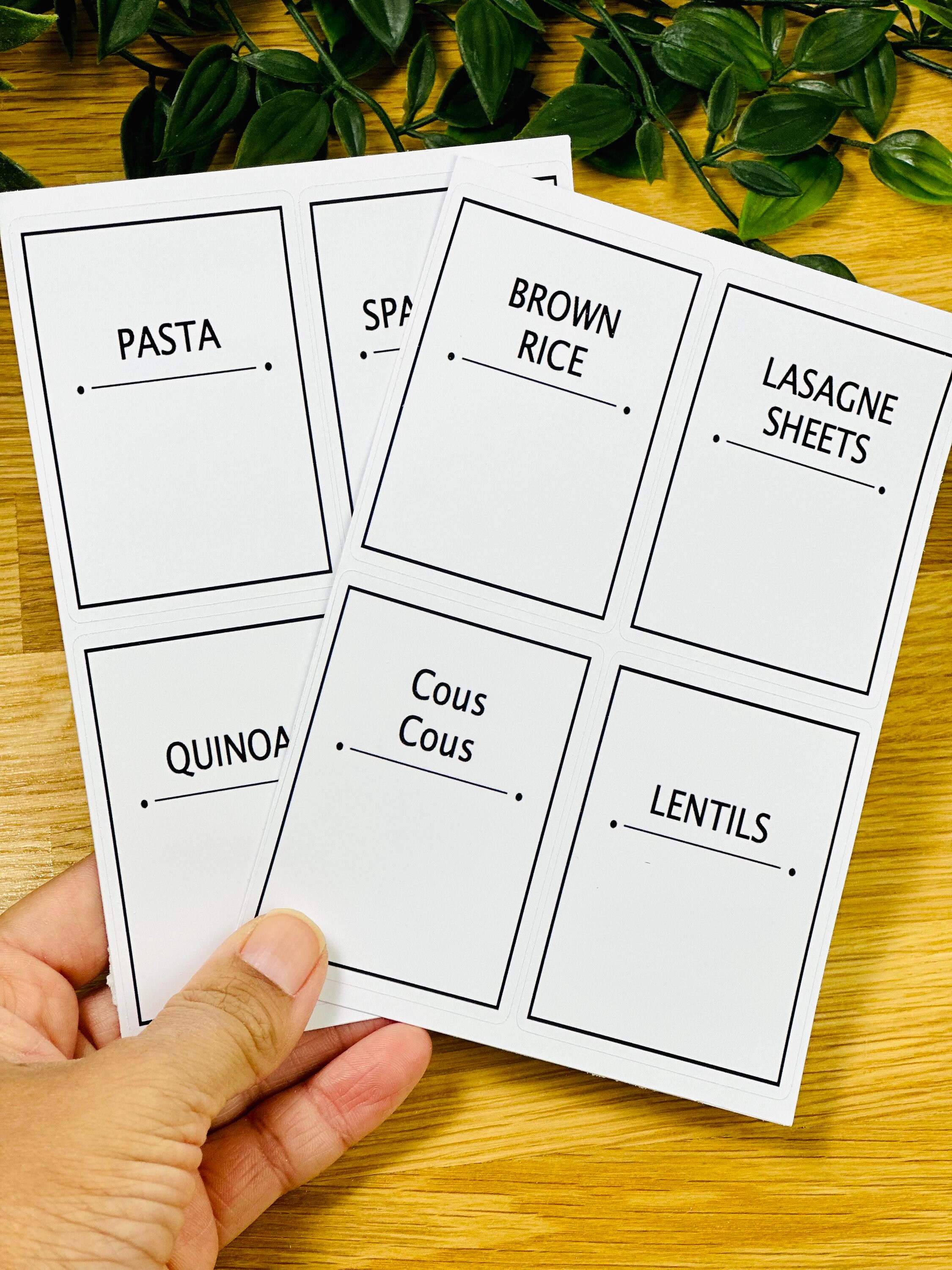Kitchen Plastic Container Labels Kitchen Pantry Labels Minimalist Organisation Labels Pack of 8 Simple ...