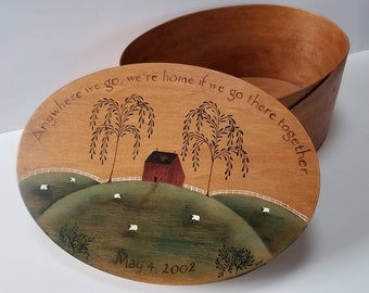 Wedding Keepsake | Memory Box | Maple Shaker Oval Box | Personalized (Custom Order Only)