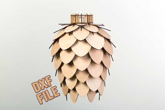 Template for Laser Cut Wooden Lampshade DXF File With 