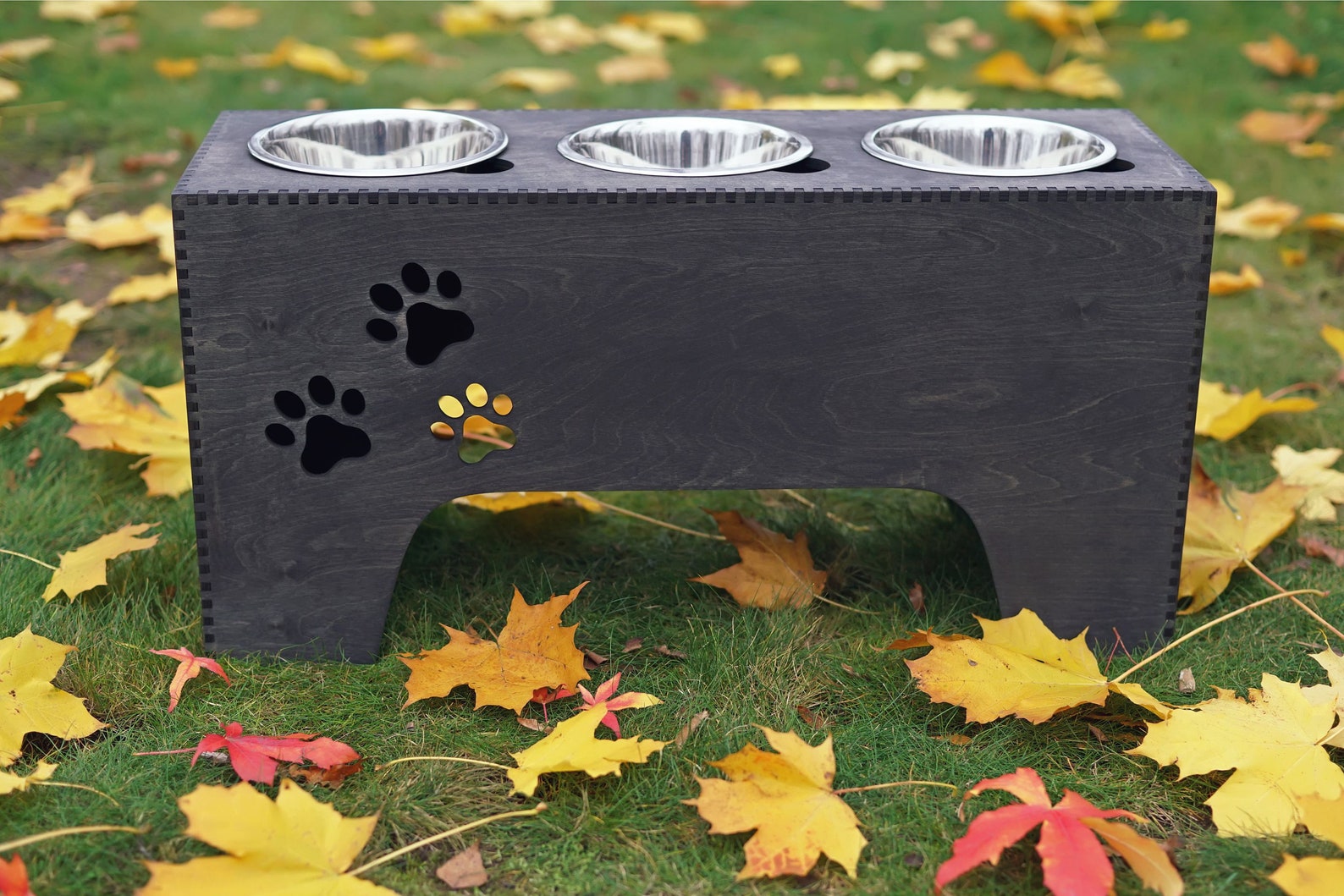 Dog Bowl Stand Template Vector File for Laser Cut Wooden Dog Feeder DIY