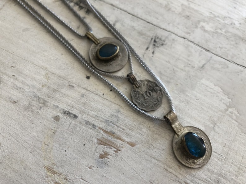 3-set boho ethno tribal necklace jewelry antique vintage turquoise