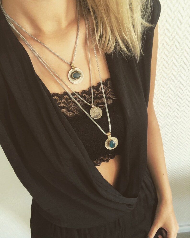 3-set boho ethno tribal necklace jewelry antique vintage turquoise