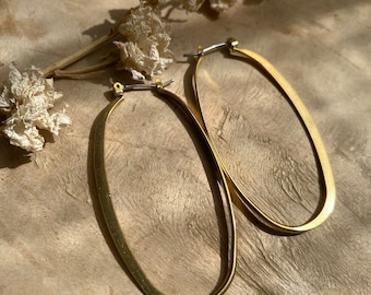 Orecchini Sterling Argento per Donne: Grandi Orecchini a Cerchio e a Forma di Cuore, Riempiti, 30/40/50mm