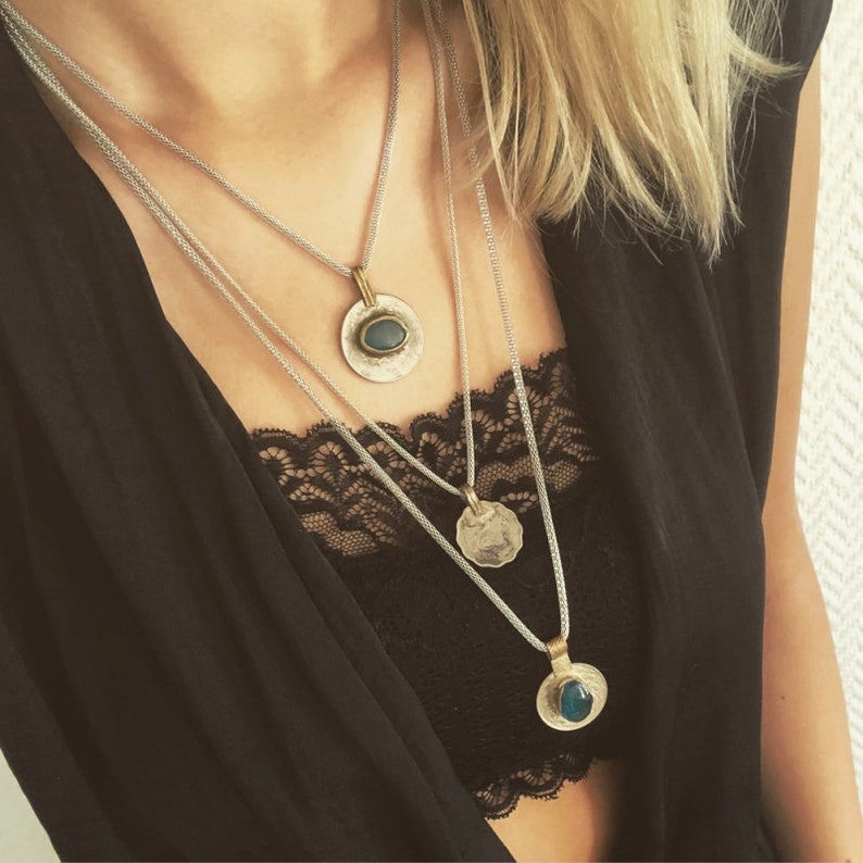 3-set boho ethno tribal necklace jewelry antique vintage turquoise