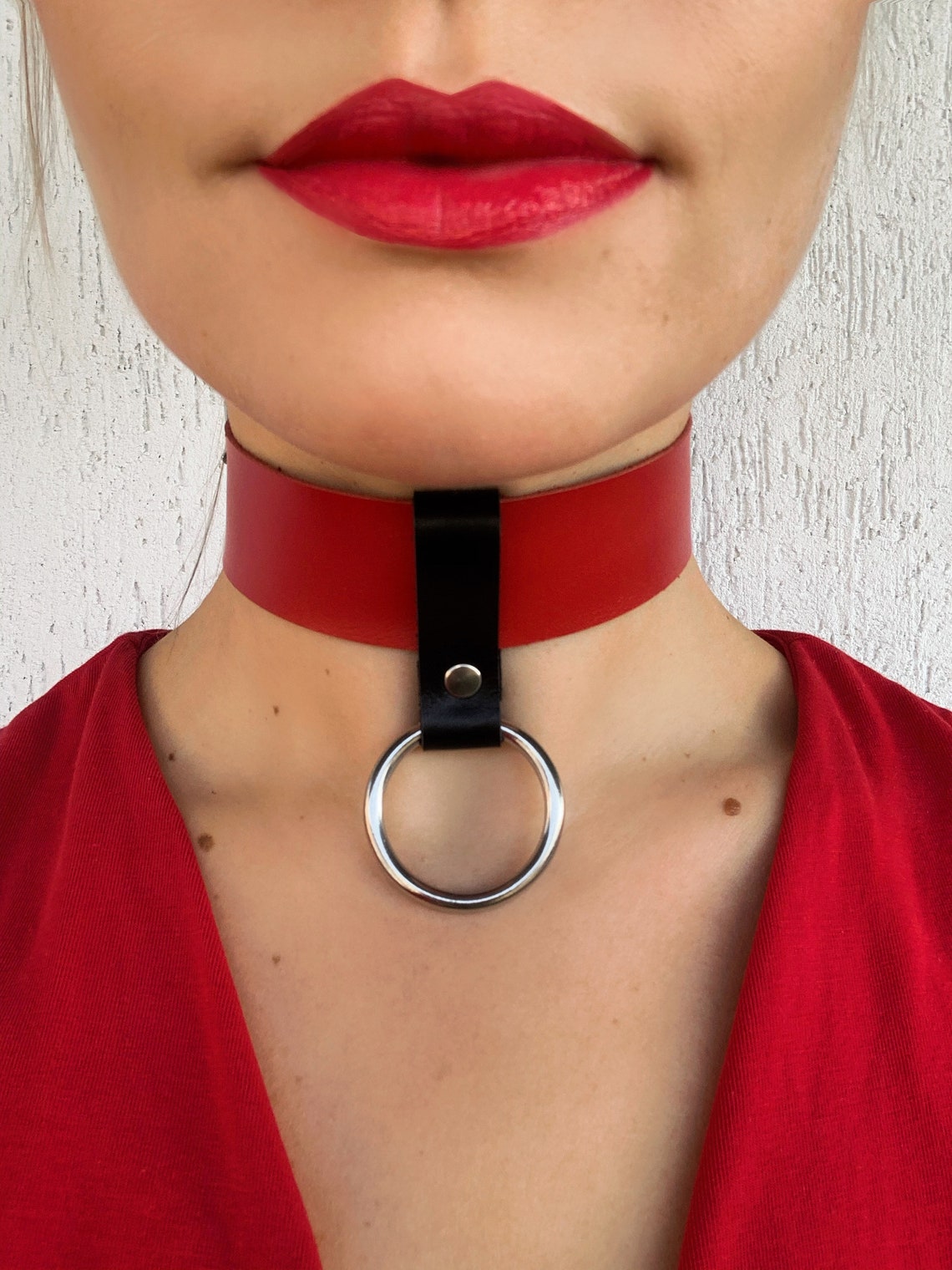 Choker with Rivets wide leather choker collar choker goth Etsy