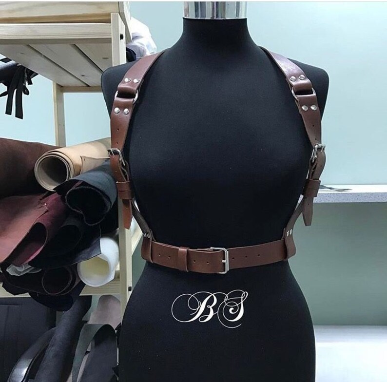 EYLun Woen Leather Harness Belt Adjustable Punk Body Waist Belt Goth