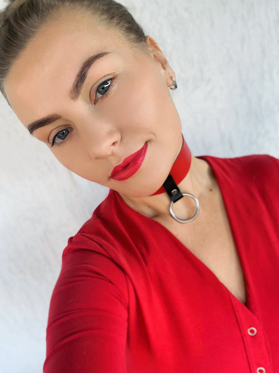 Choker with Rivets wide leather choker collar choker goth Etsy