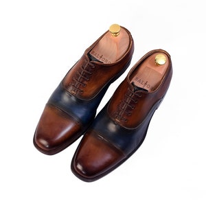 Herren Lederschuhe | Männer Abendkleid Schuhe | pure Lederschuhe | formelle Schnürschuhe Oxford Schuhe | zweifarbige Trachtenschuhe für Herren.
