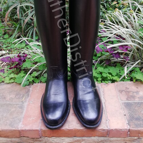 Men's Handmade Tall Leather Riding Boots Custom Leather Etsy