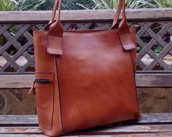 Leather tote bag | Brown leather tote bag | Women shoulder bag | Leather bag women | Leather work bag | Brown leather tote bag.