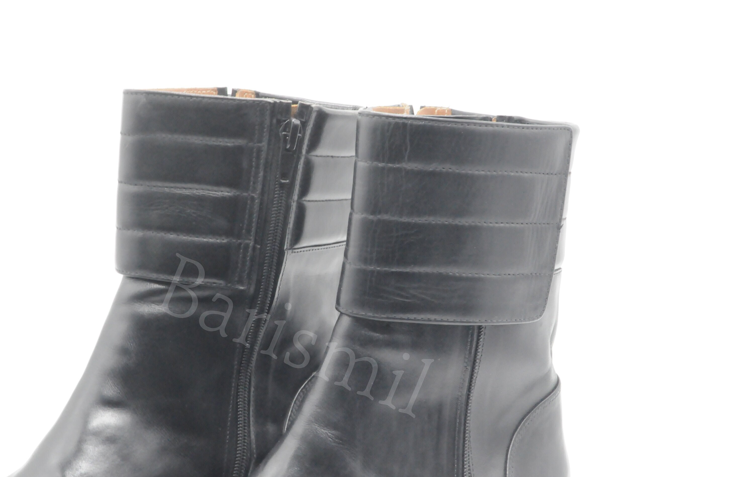 Leather Cosplay Costume Boots Handmade Uniform Boots Halloween Costume Boots Black Leather Ankle