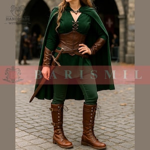 Brown Cosplay Boots for Women | Medieval Steampunk LARP Shoes | Tall Lace-Up Boots with Buckles | Fantasy & Costume Convention Wear