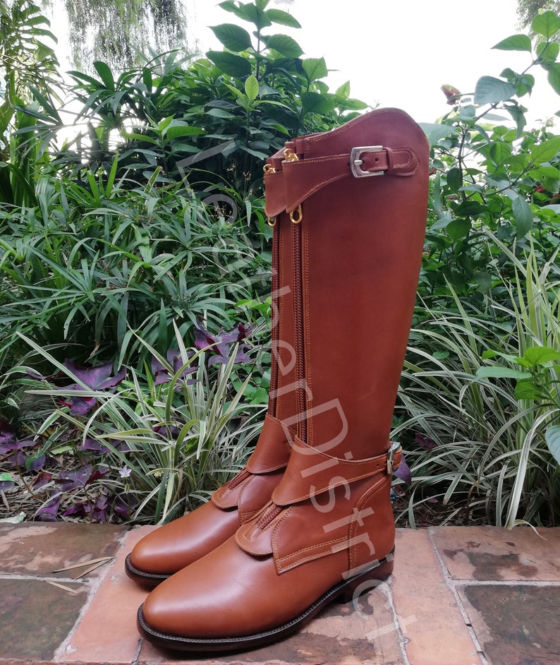 Handmade Leather Equestrian Riding Boots Tall Riding Polo Etsy