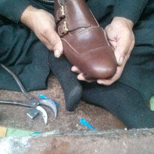 Handmade Green Patina Leather Loafers: Men's Bespoke Dress Shoes image 10