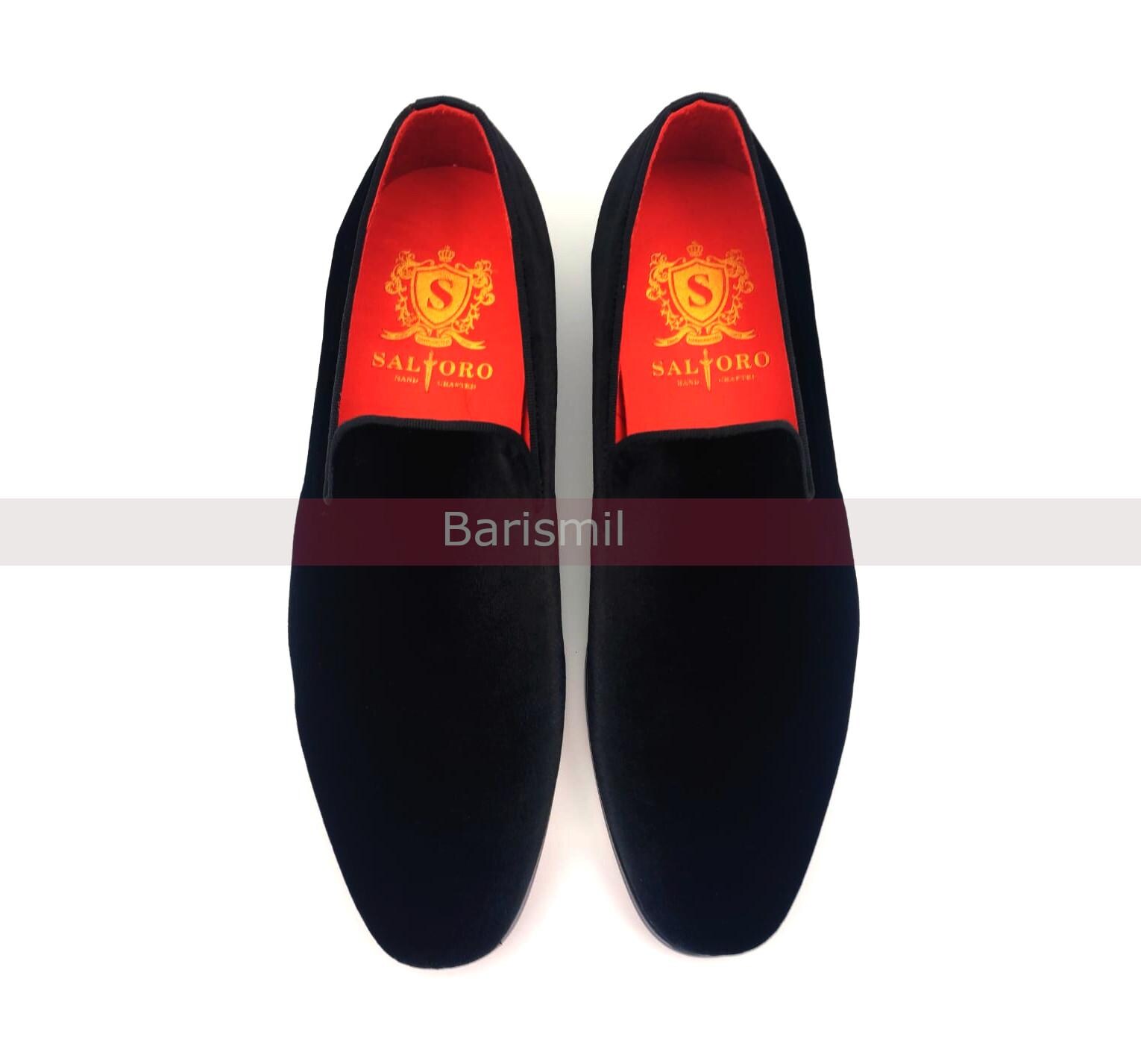mens velvet dress shoes Couture 1910 Slip-On Shoe #S204 Black / 12 Stride with stability and ease in these tuxedo dress shoes Stylish Design Stacy Adams Mens Black Velvet