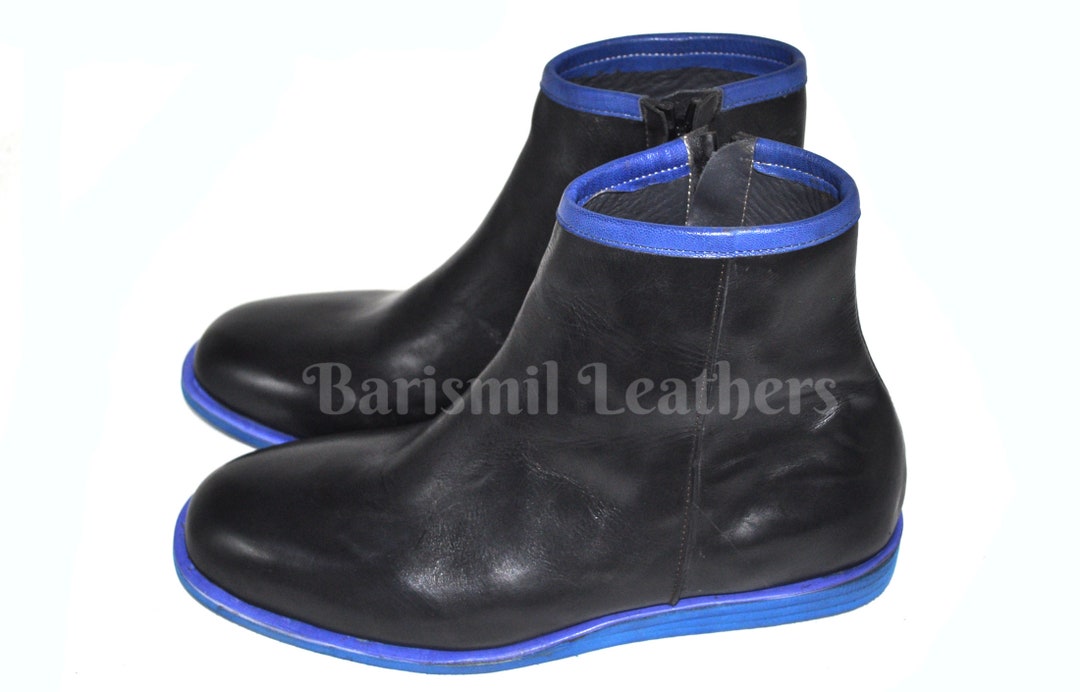 Black Leather Uniform Boots Black Leather Cosplay Boots Costume Leather