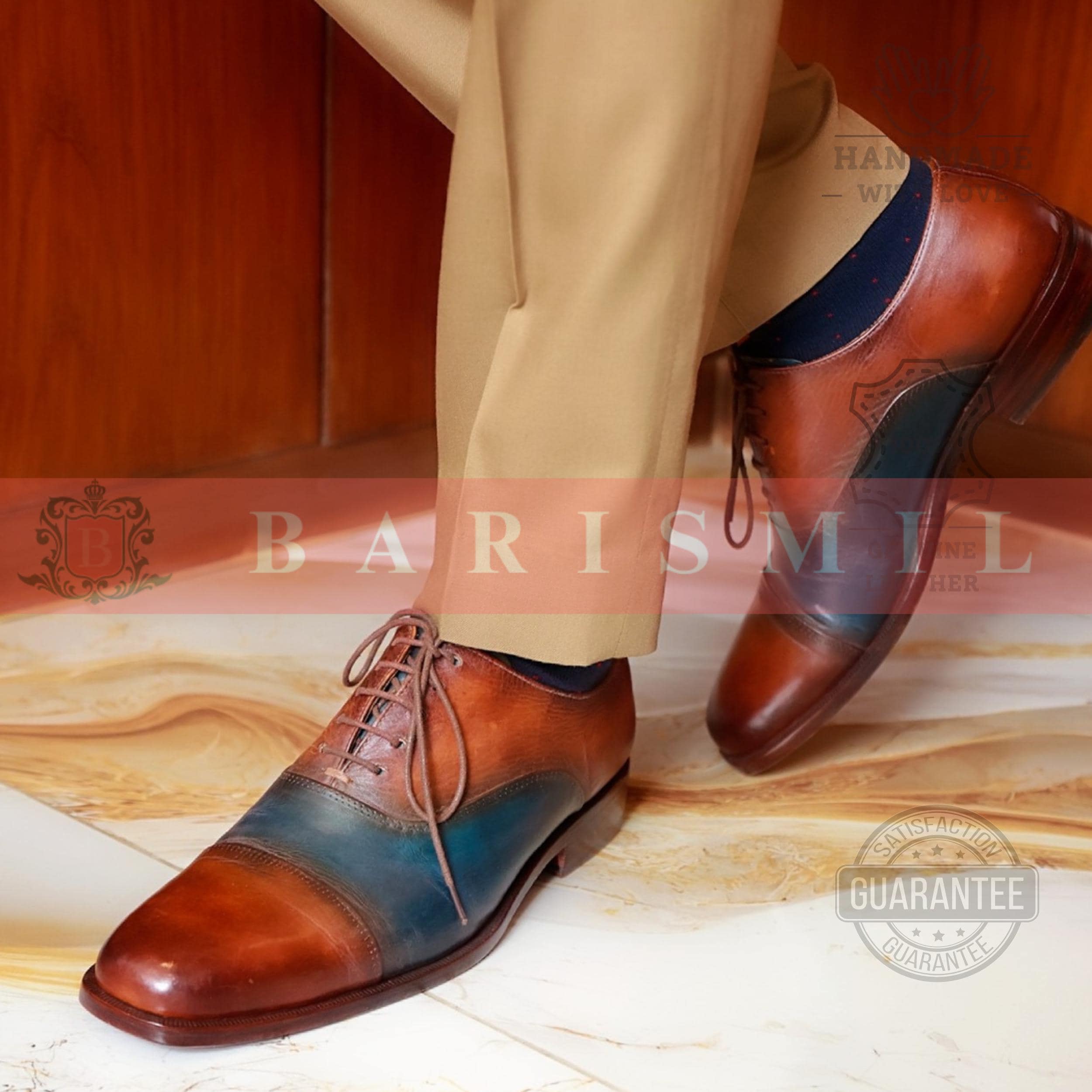 Blue Brown Two Tone Shoes - Etsy