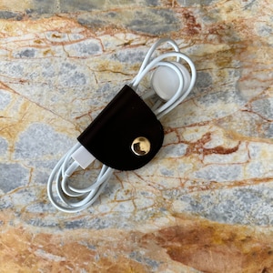 Leather Cord Organizer | Cable Organizers | Headphone Cord Wrap | Leather Cable Ties | Leather Cable Holders | Cord Keeper | Cord Holders.