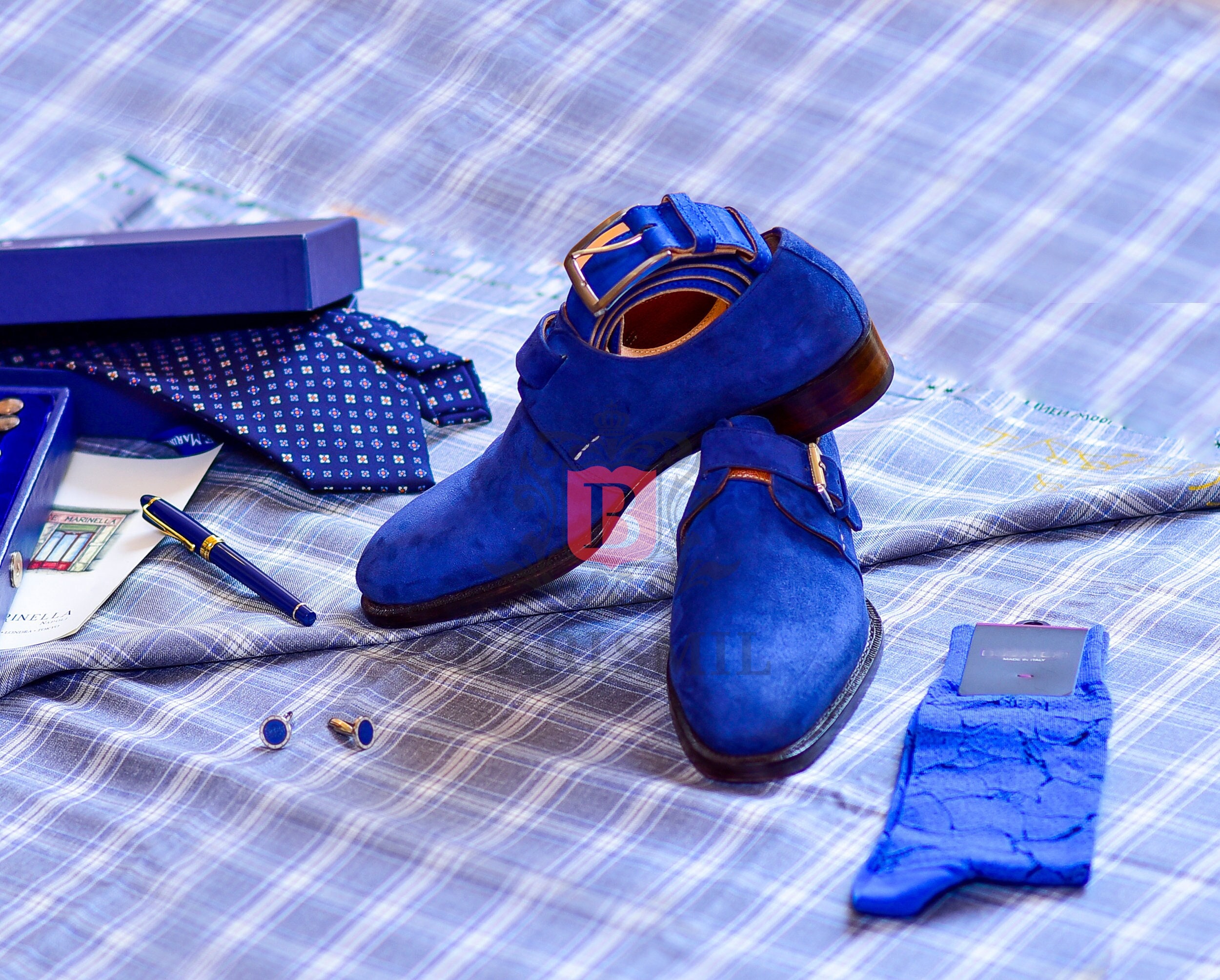 Blue dress store shoes