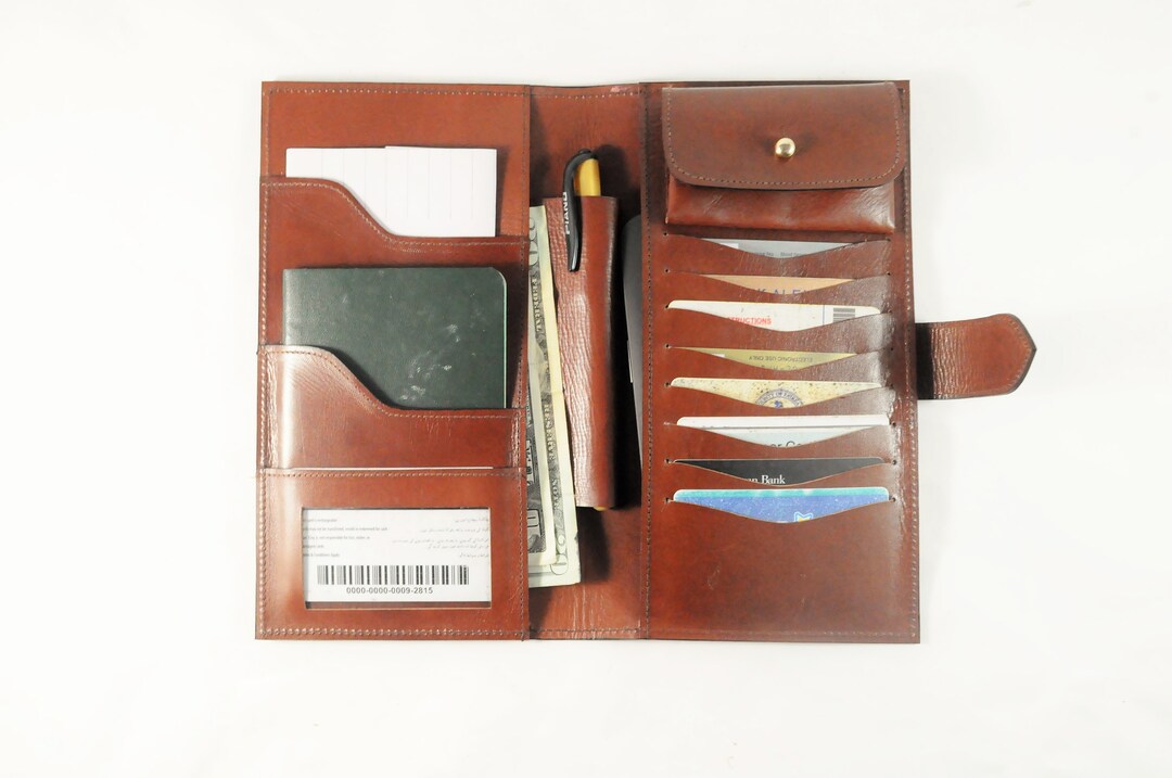 Large Travel Wallet Handmade Leather Wallet Leather Passport Holder