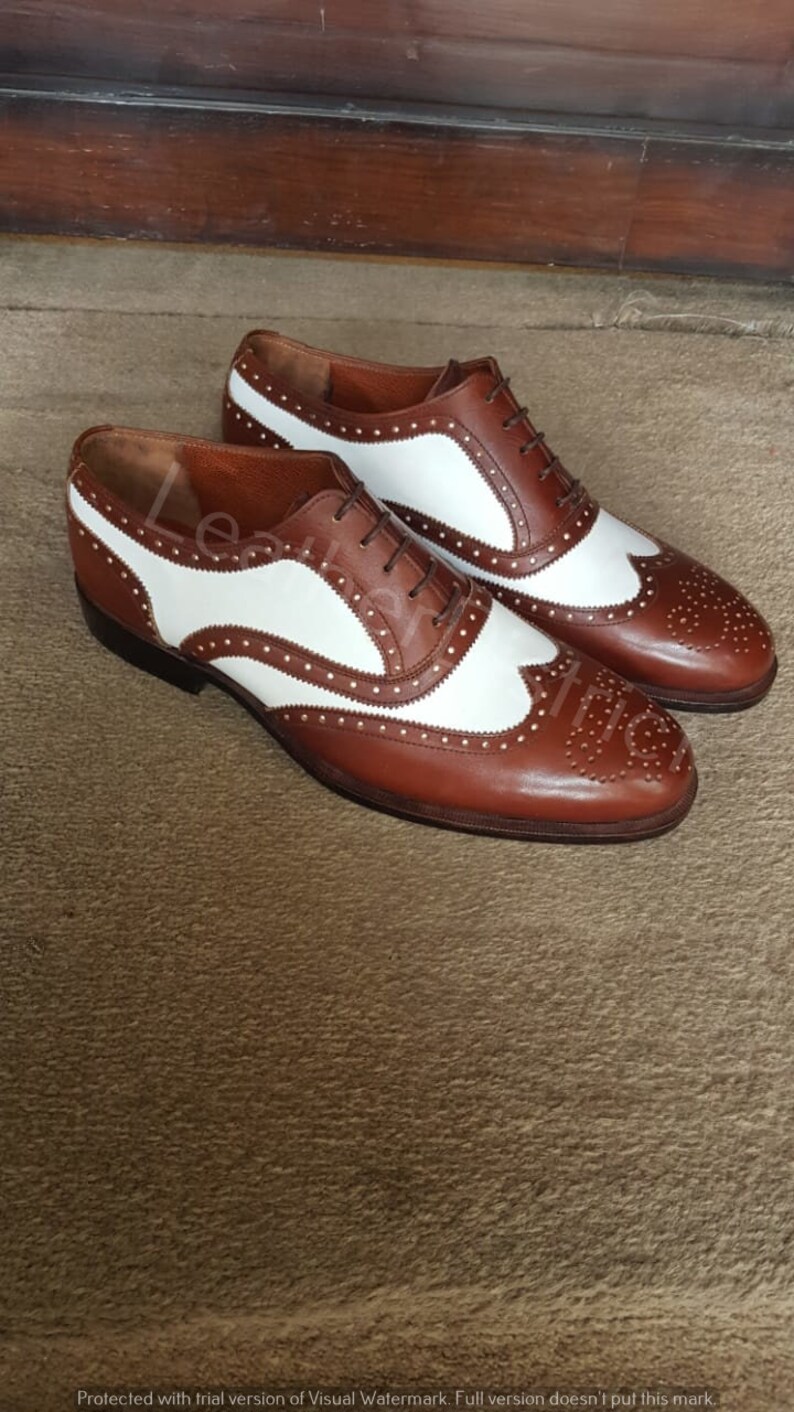 Men's Spectator Shoes Classic Handmade Leather Wingtips Etsy