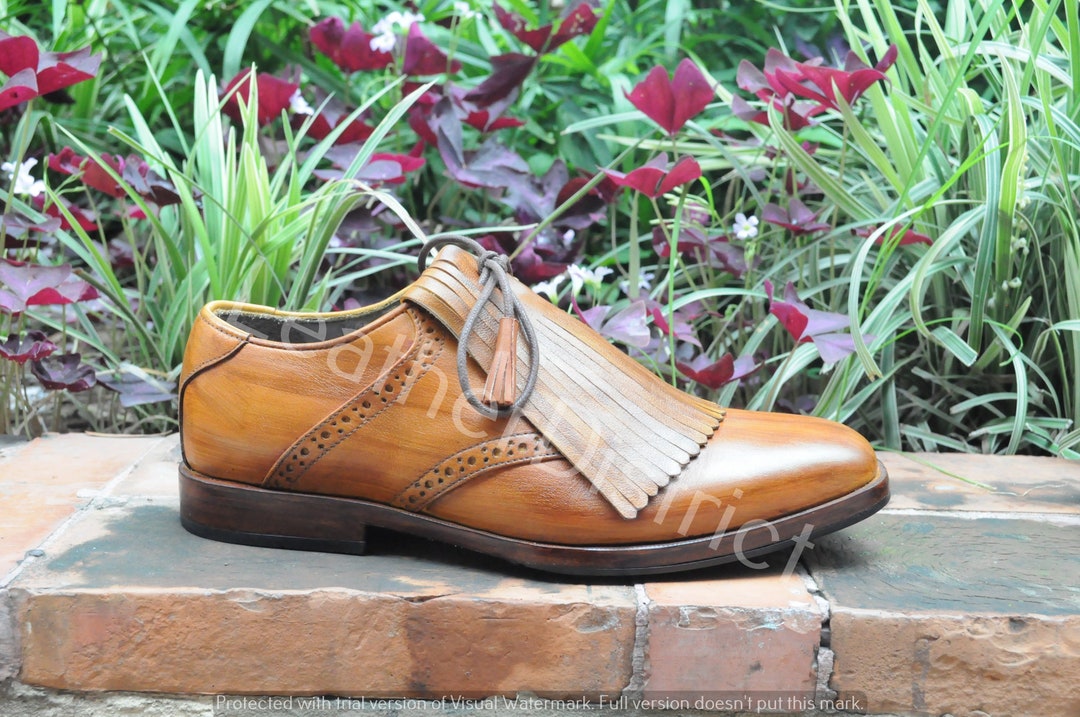 Handmade Leather Golf Shoes Custom Hand Welted Shoes Men Etsy