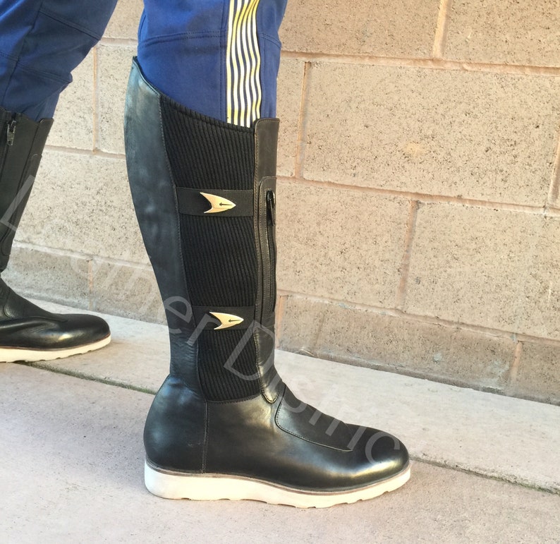 Handmade Tall Leather Uniform Boots Custom Made Star Trek Etsy