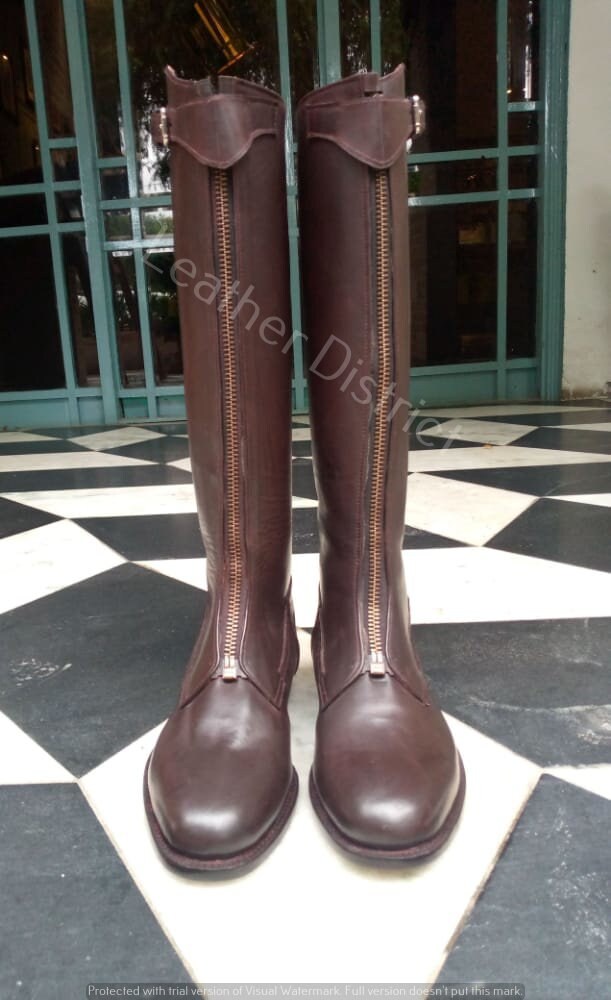 Leather Equestrian Boots Handmade Tall Riding Boots Custom Made Riding