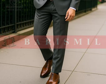 Handgemaakte bruinleren oxfordschoenen met platte neus | Formele zakelijke en heren trouwschoenen.