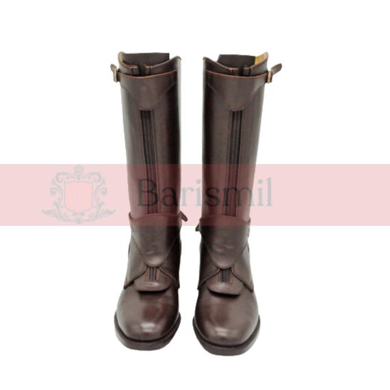 Handmade Leather Polo Riding Boots: Tall Equestrian Horseback Footwear