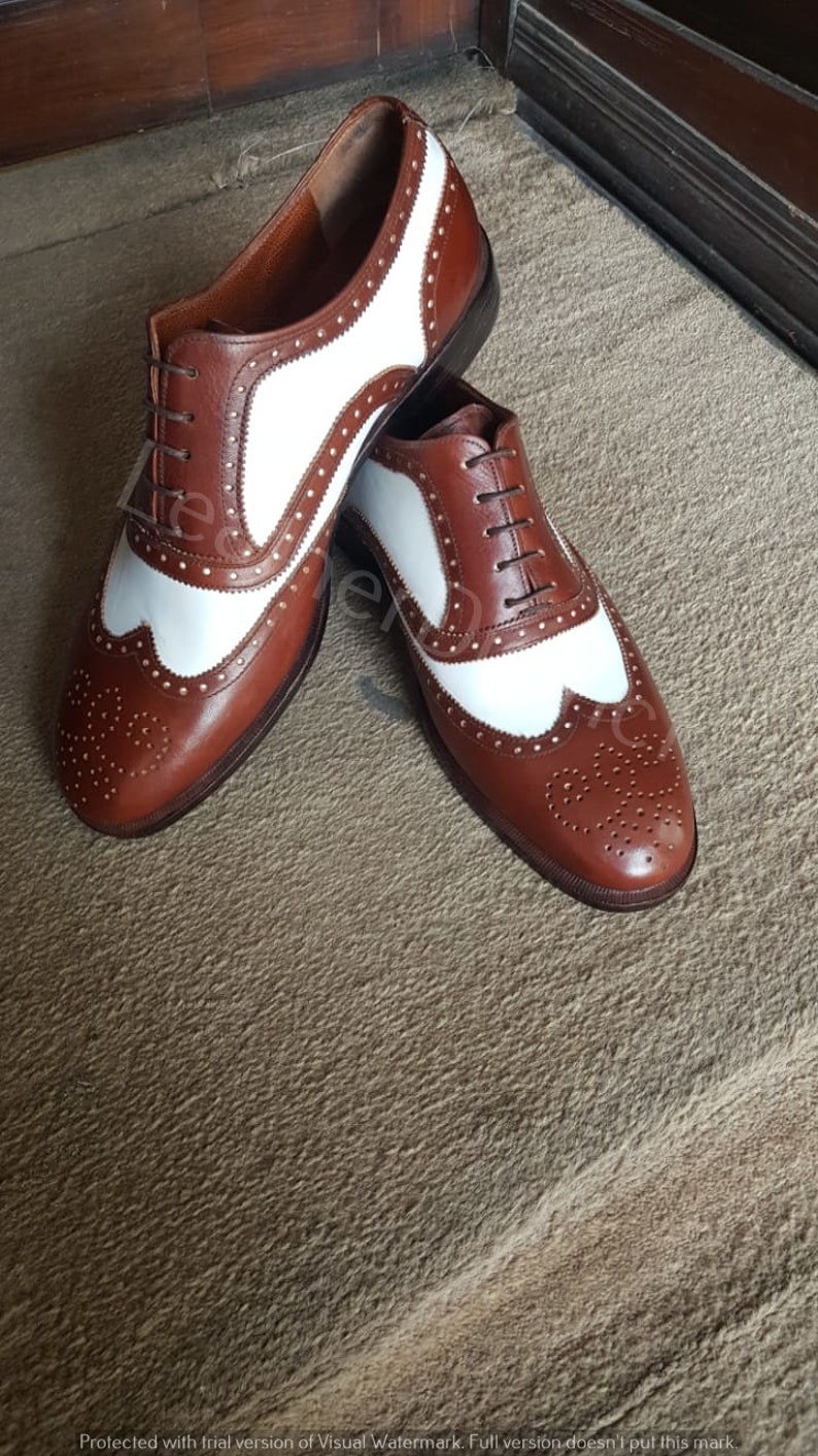 Men's Spectator Shoes classic handmade leather wingtips Etsy