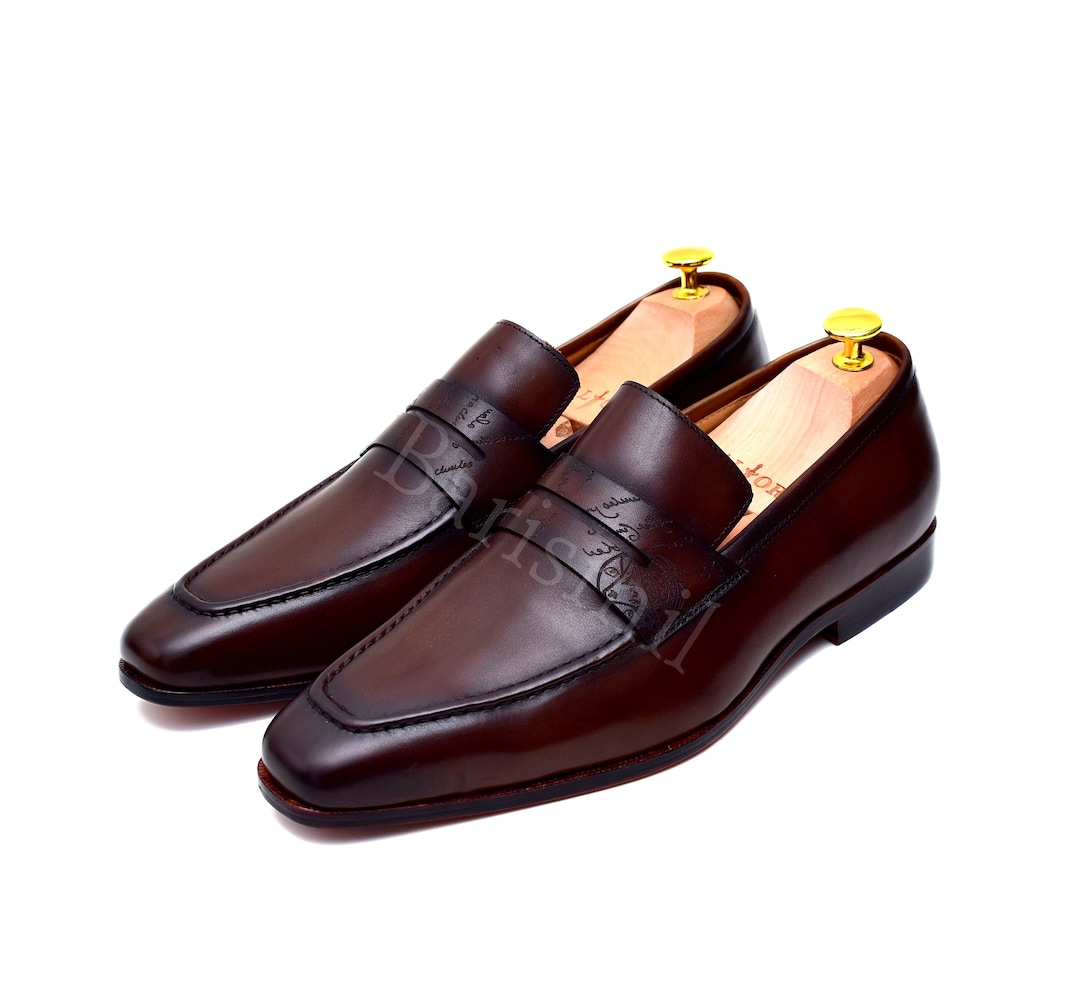Tresmode Dawson Brown Men's Leather Penny Loafers
