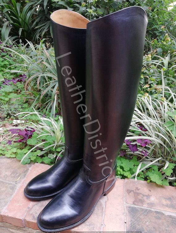 Handmade tall leather riding boots 