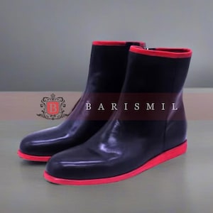 Leather Cosplay Uniform Boots | Officer Uniform Costume Shoes | Uniform Boots | Tactical Boots | Leather Costume Boots for Men & Women