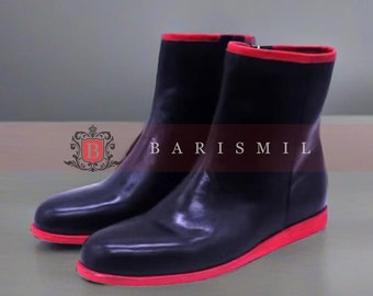 Leather Cosplay Uniform Boots | Officer Uniform Costume Shoes | Uniform Boots | Tactical Boots | Leather Costume Boots for Men & Women