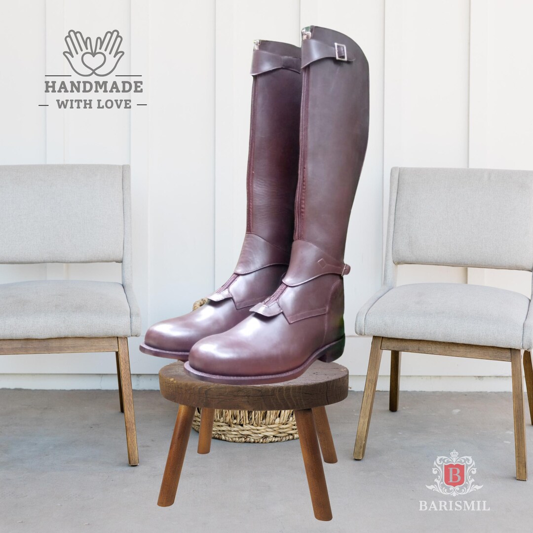 Handmade Leather Equestrian Riding Boots: Custom-made Knee-high Polo ...